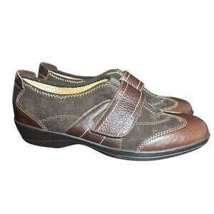 Softspots Aeryn Slip-On Shoes 7.5 Narrow Brown Leather Suede Comfort Casual